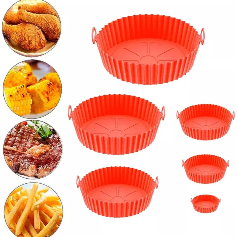 Kit 6 Formas Airfryer Tamanhos Variados com Silicone Antiaderente .